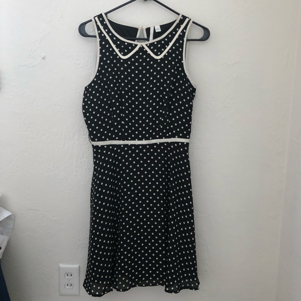 NWOT Lauren Conrad Black and White Polka Dot Dress